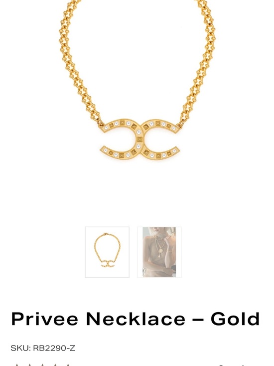 French Kande Jewelry - French Kande Privee Gold-Link Necklace with Crystal Accents